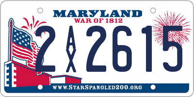 MD license plate 2AX2615