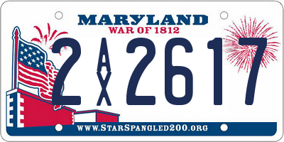 MD license plate 2AX2617