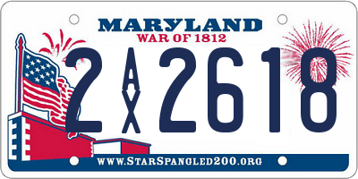 MD license plate 2AX2618