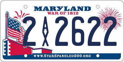 MD license plate 2AX2622