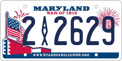 MD license plate 2AX2629