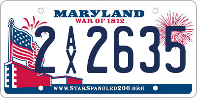 MD license plate 2AX2635