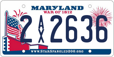 MD license plate 2AX2636