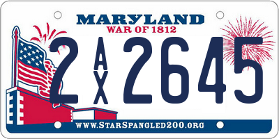 MD license plate 2AX2645
