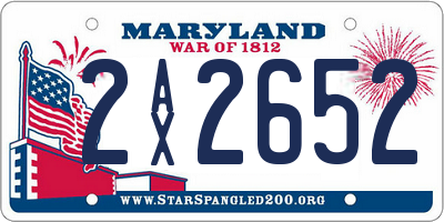 MD license plate 2AX2652