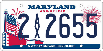 MD license plate 2AX2655