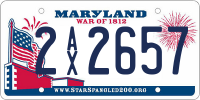 MD license plate 2AX2657