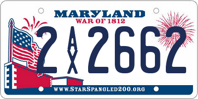 MD license plate 2AX2662