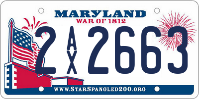 MD license plate 2AX2663
