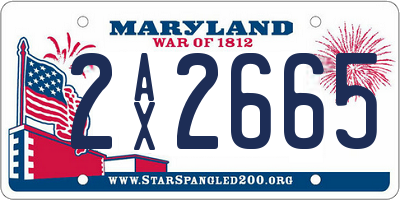MD license plate 2AX2665