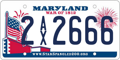 MD license plate 2AX2666