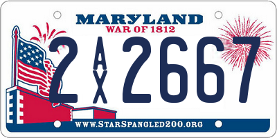 MD license plate 2AX2667