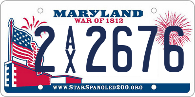 MD license plate 2AX2676