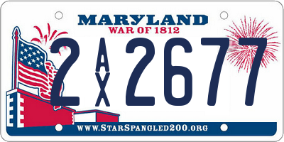 MD license plate 2AX2677