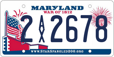 MD license plate 2AX2678