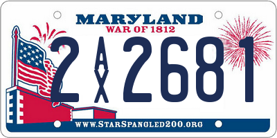 MD license plate 2AX2681