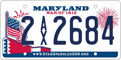 MD license plate 2AX2684