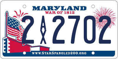 MD license plate 2AX2702