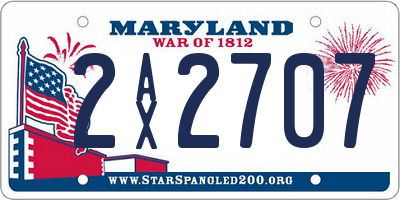 MD license plate 2AX2707