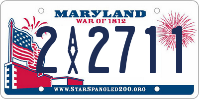 MD license plate 2AX2711