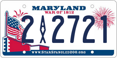 MD license plate 2AX2721