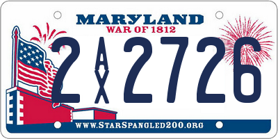 MD license plate 2AX2726