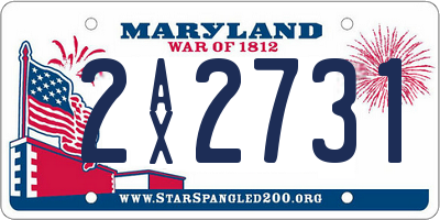 MD license plate 2AX2731