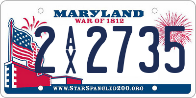 MD license plate 2AX2735