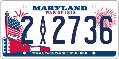 MD license plate 2AX2736