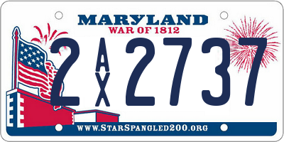 MD license plate 2AX2737