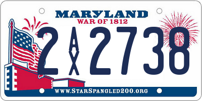MD license plate 2AX2738