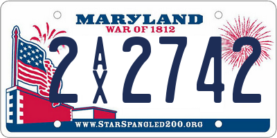 MD license plate 2AX2742