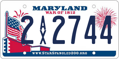MD license plate 2AX2744