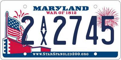 MD license plate 2AX2745