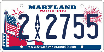 MD license plate 2AX2755