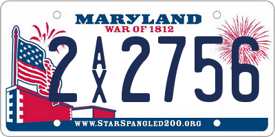 MD license plate 2AX2756