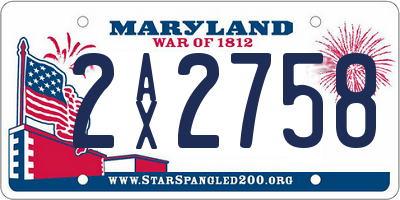 MD license plate 2AX2758