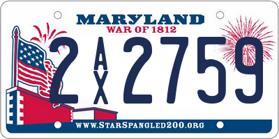 MD license plate 2AX2759