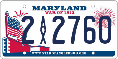 MD license plate 2AX2760