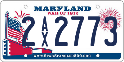 MD license plate 2AX2773