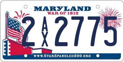 MD license plate 2AX2775