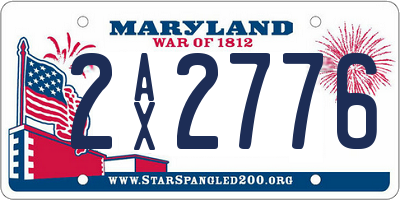 MD license plate 2AX2776