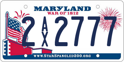 MD license plate 2AX2777