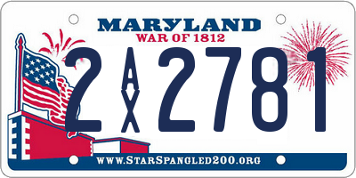 MD license plate 2AX2781