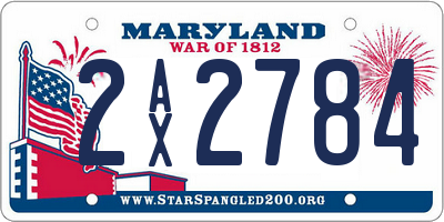 MD license plate 2AX2784