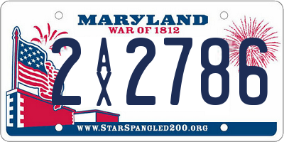MD license plate 2AX2786