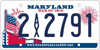 MD license plate 2AX2791