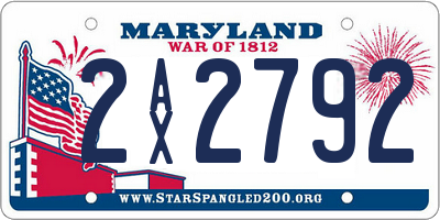 MD license plate 2AX2792