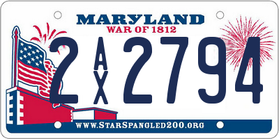 MD license plate 2AX2794