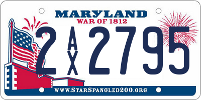 MD license plate 2AX2795